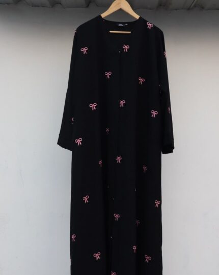 Embroidered Maxi bow Abaya